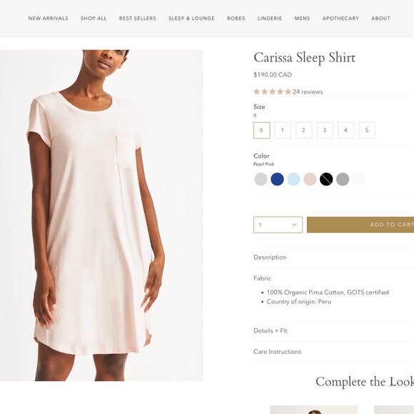 100% organic pima cotton  Chemise by SKIN. worldwide - Picture 14 of 14